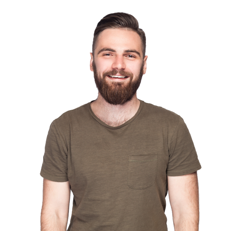 Smiling man with smooth skin and restored skin volume, showcasing Dermal Fillers for men at Aesthetica Medspa in Paramus, NJ